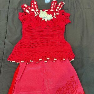 Cute Magenta Bundle! Hema Skirt & Handmade Top Size 3-5 yr
